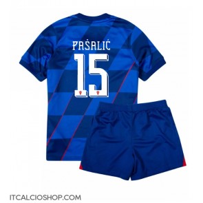 Croazia Mario Pasalic #15 Seconda Maglia Bambino Europei 2024 Manica Corta (+ Pantaloni corti)